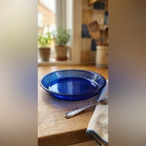 Vintage Anchor Hocking Cobalt Blue .75qt Pie Dish - Made in USA